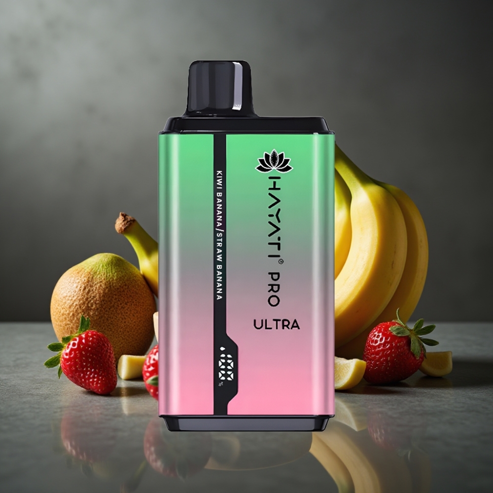 Hayati Pro Ultra 15000 Puffs Kiwi Banan Jordbær Banan 2×12ml 2% 49 Smagsvarianter