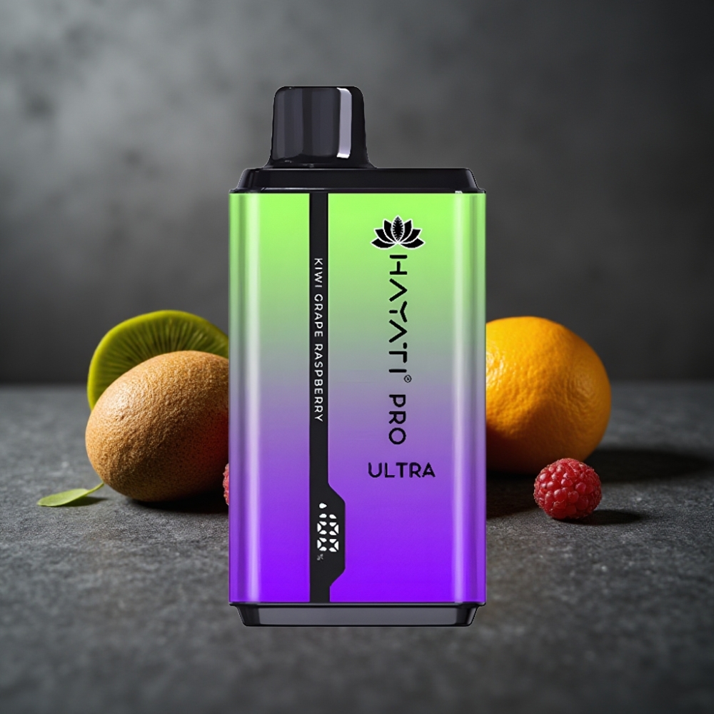 Hayati Pro Ultra 15000 Puffs Kiwi Drue Hindbær 2×12ml 2%