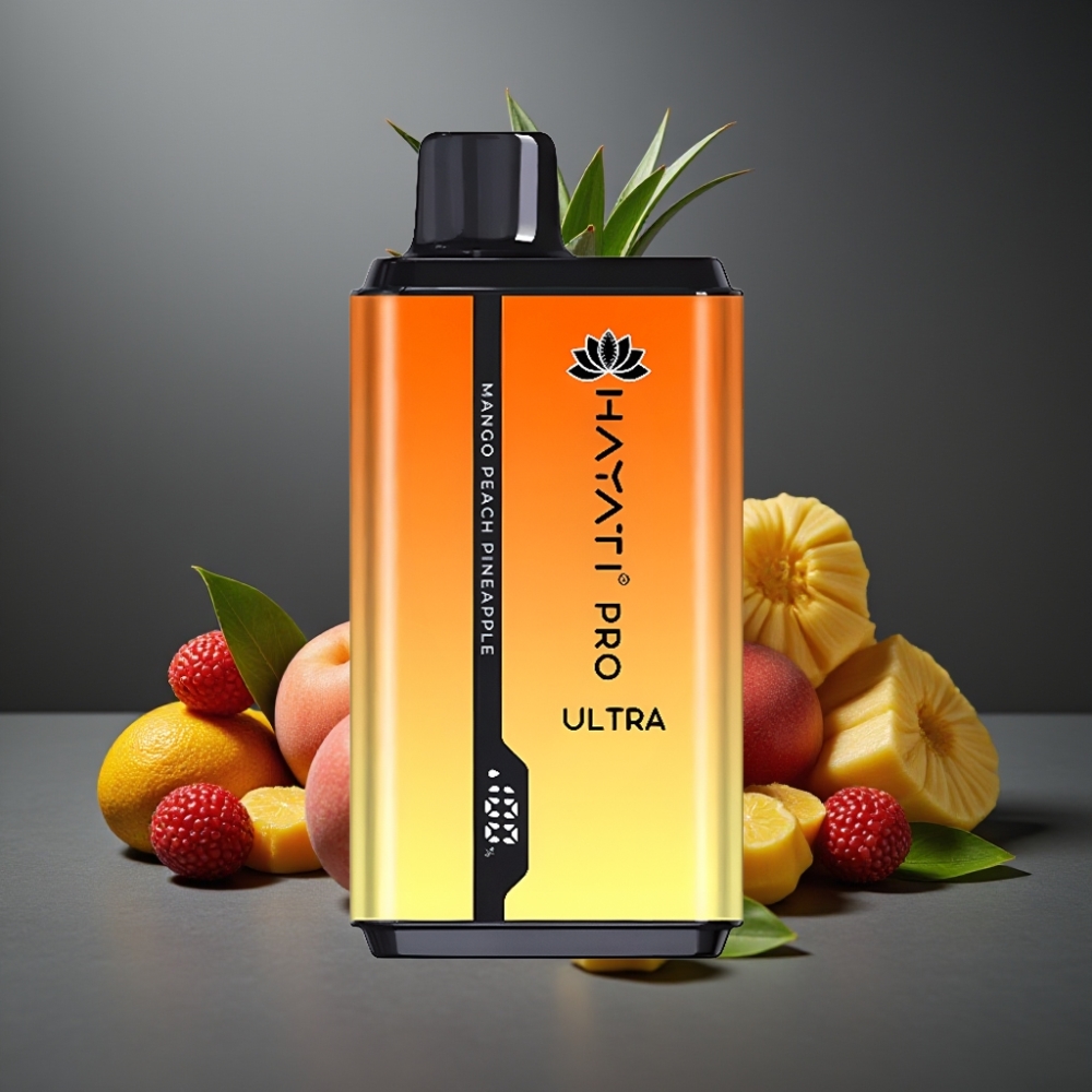 Hayati Pro Ultra 15000 Puffs Mango Fersken Ananas 2×12ml 2% 850mAh