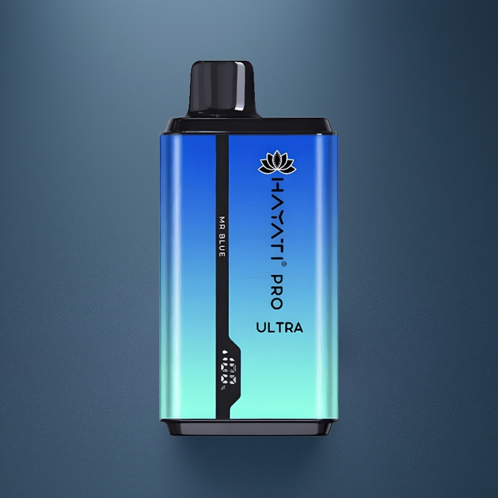 Hayati Pro Ultra 15000 Puffs Mr Blå med 2×12ml og 49 smagsvarianter
