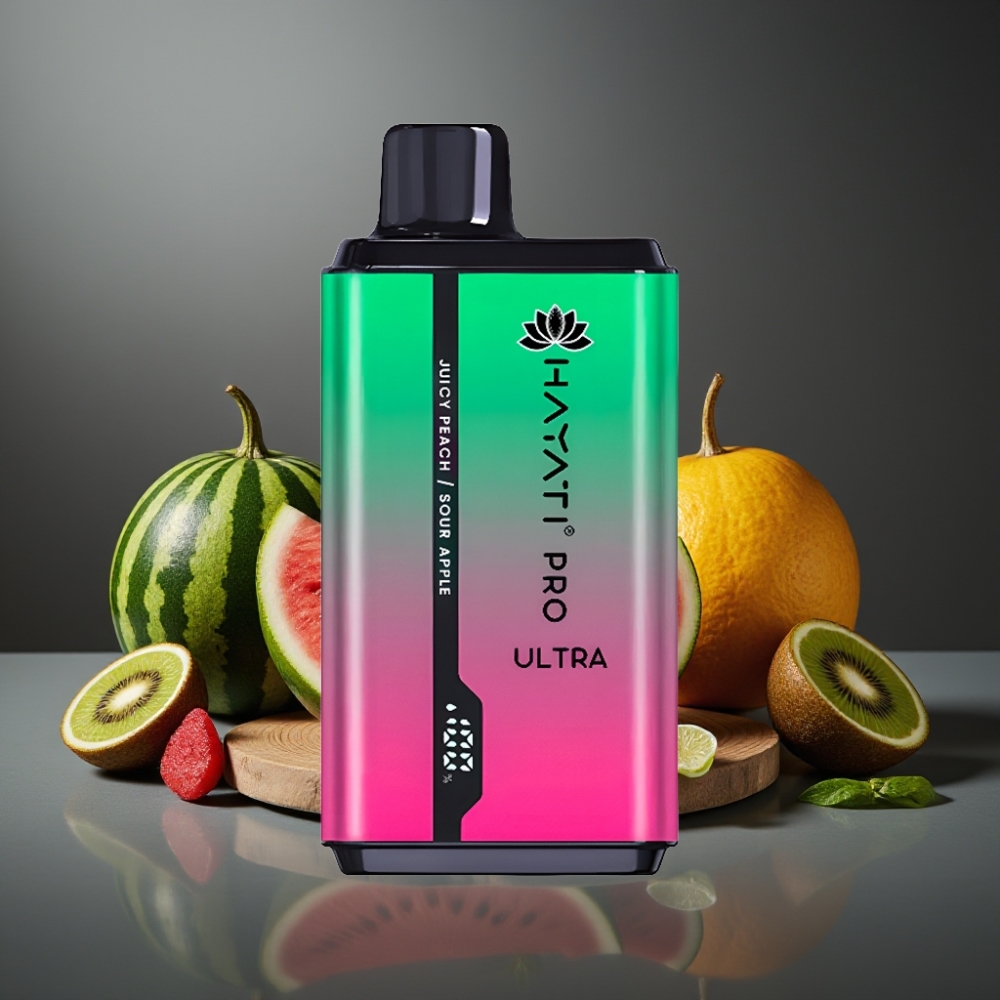 Hayati Pro Ultra 15000 Puffs Vandmelon Kiwi Passionsfrugt 2×12ml 2%