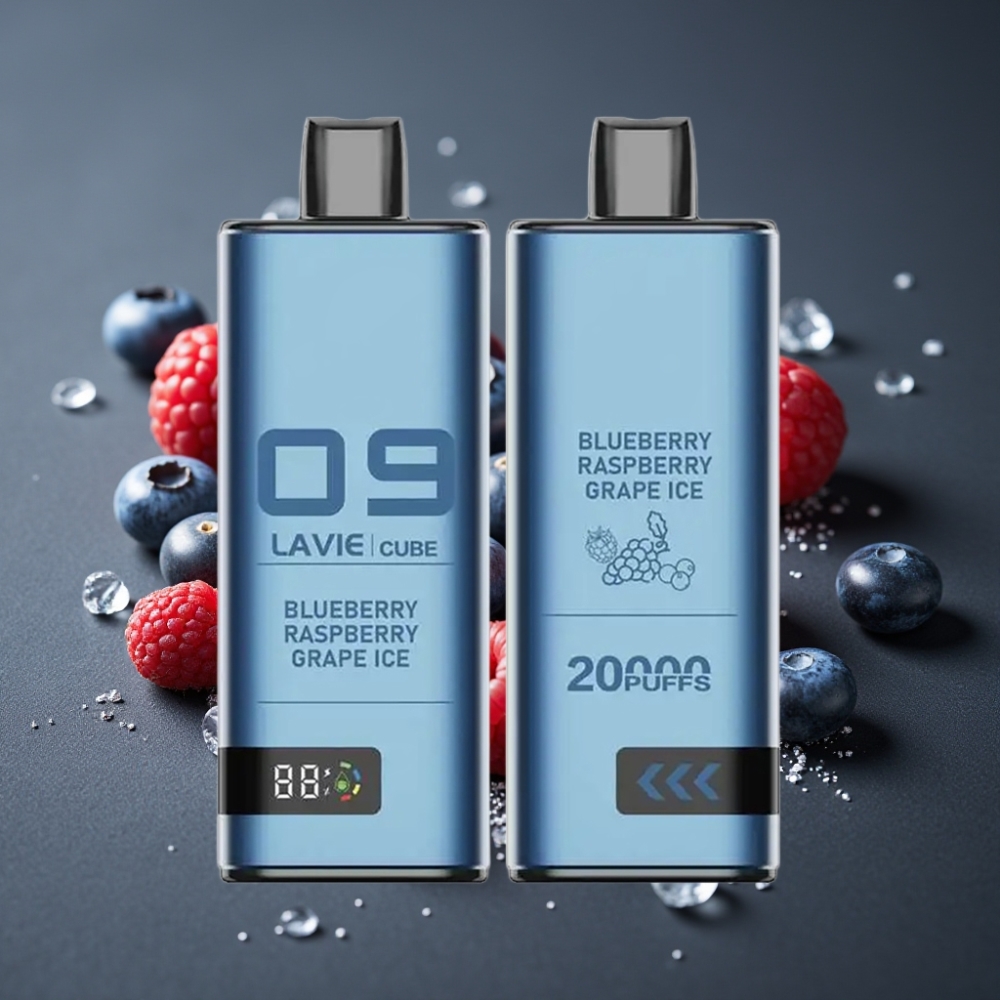 Lavie Cube 20000 Puffs Engangs Vape Blåbær Hindbær Vindrue Is 28ML Type C
