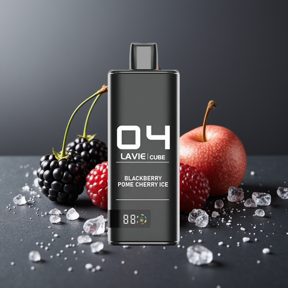 Lavie Cube 20000 Puffs Engangs Vape Blackberry Granatær Kirsebær Is 28ML 2%/5% Salt Nicotine