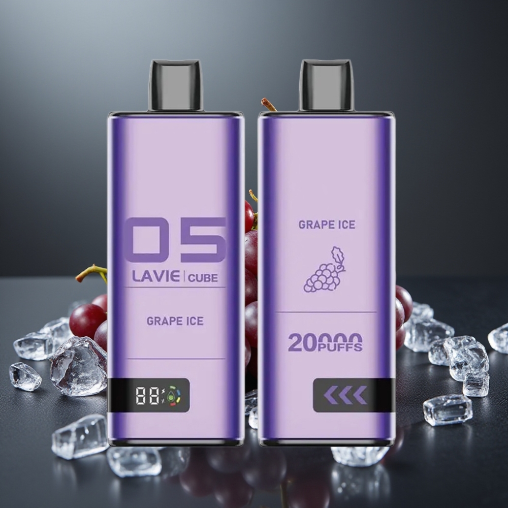 Lavie Cube 20000 Puffs Engangs Vape Vineis og Andre Parametre: 28ML, 5% Salt Nicotine, Type C