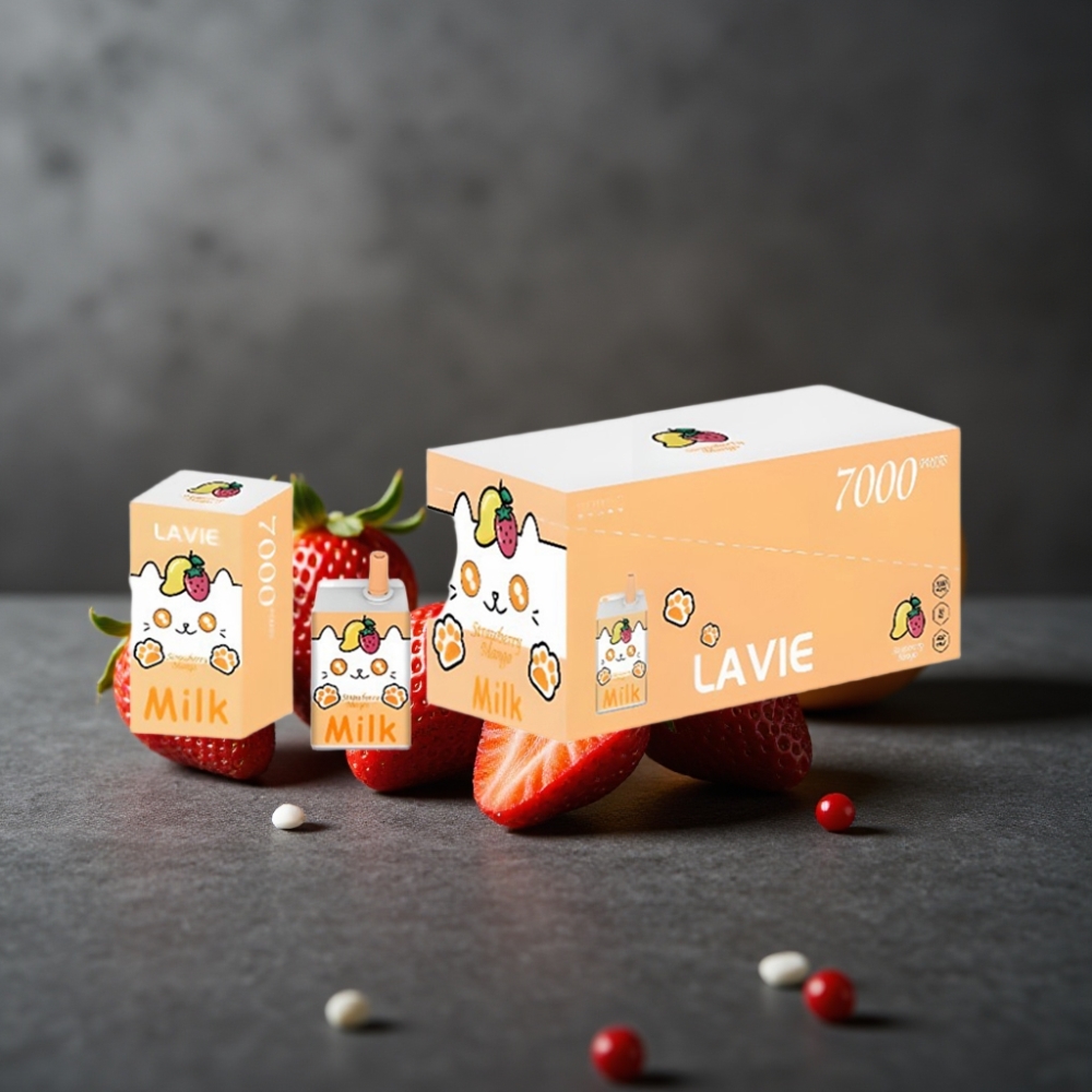LAVIE Milk 7000 Puffs Jordbær Mango 0% 16ML Type C vape wholesale in Denmark