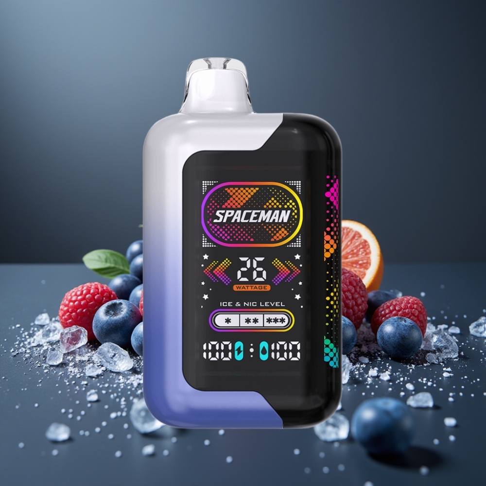 SMOK Spaceman SP40000 40000 puff Blå Hindbær Is 0% nikotin 20ml 1000mAh