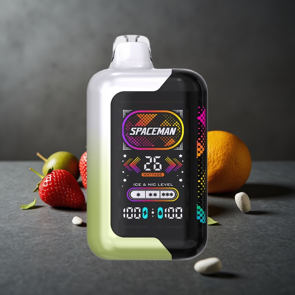 SMOK Spaceman SP40000 40000 puff jordbær kiwi nul nikotin opladelig lys skærm